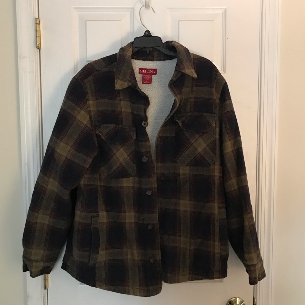 Sherpa-lined Button Up Coat